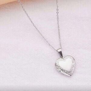 925 silver necklace w/ Vine Heart Locket Women's Valentine's Birthday BOHO Gift